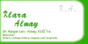 klara almay business card